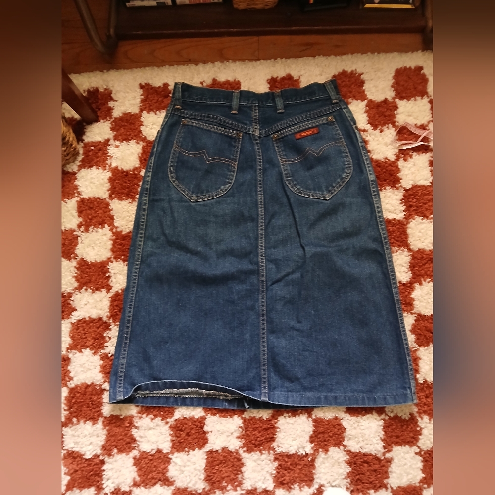 Vintage 80s Wrangler Denim Skirt - Picture 4 of 6